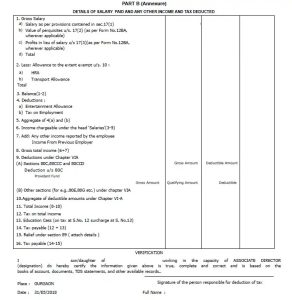 FORM 16 PART B