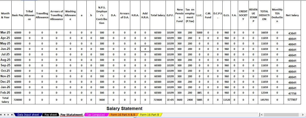 How to Calculate Income Tax for the Maharashtra State Employees as per Budget 2025 with Automatic Income Tax Calculator All in One for the Maharashtra State Employees for the F.Y. 2025-26 as per Budget 2025