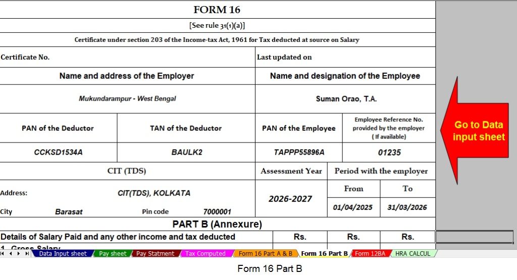 Form 16 Part B