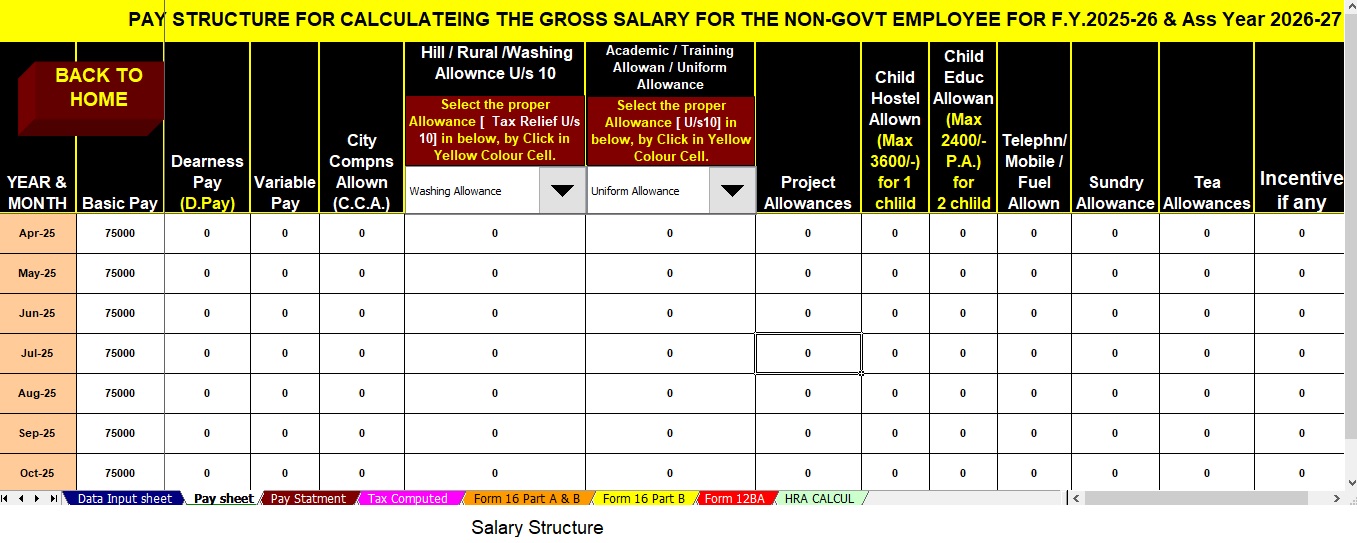 Standard Deduction under Section 16(ia) as per Budget 2025 – Enhanced Benefit of ₹75,000 for Salaried and Pensioners with Automated Income Tax Preparation All in One for Non-Government Employees for F.Y. 2025–26