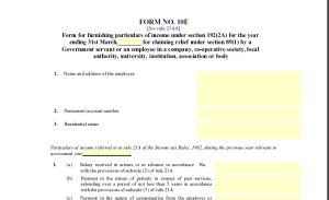 Salary Arrears Relief Calculator U/s 89(1) with Form 10E